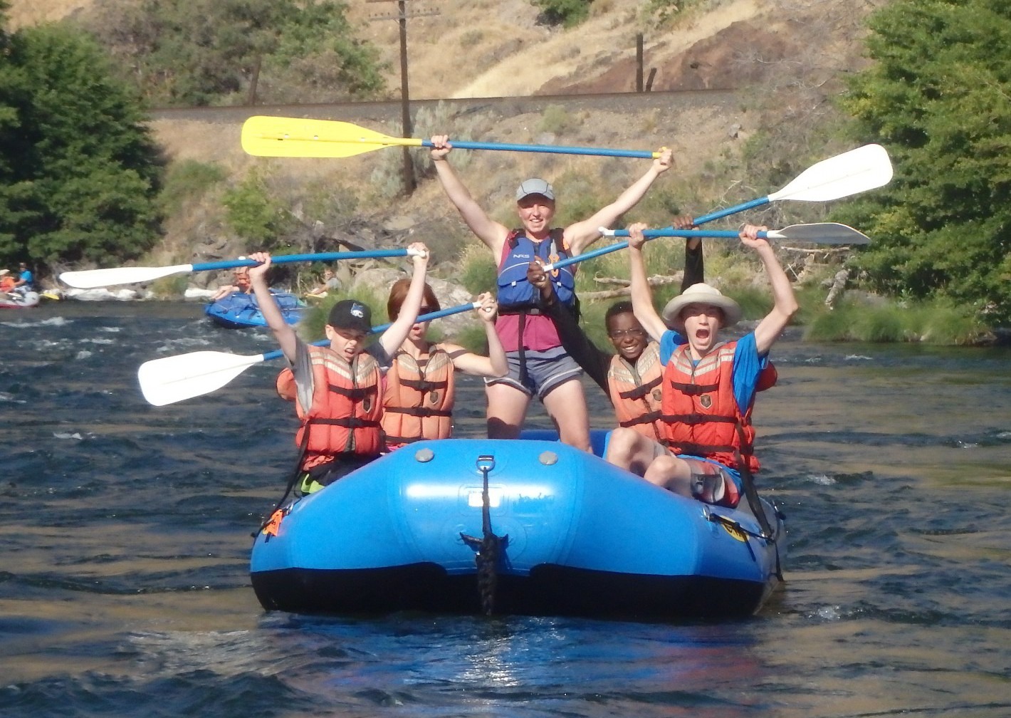 Raft paddles up