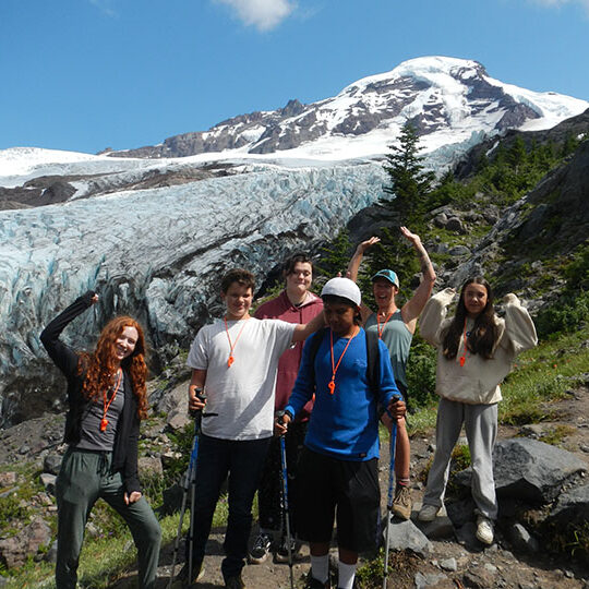 Students W Snowy Mountain Web